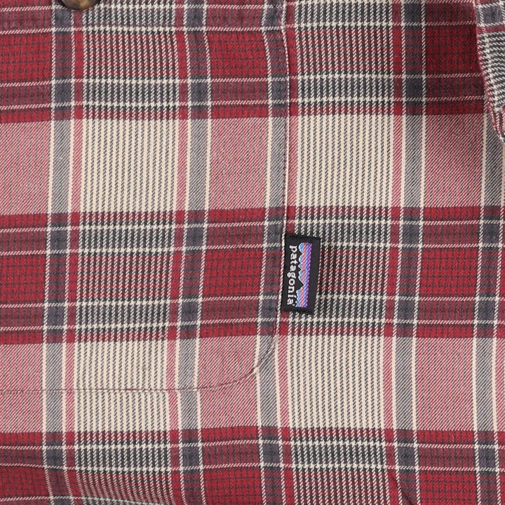 1990'S Patagonia Organic Cotton Lightflannel Check Shirt (53834F9), Made in Portugal, Men's Size XL cotton red type Vintage Second Hand