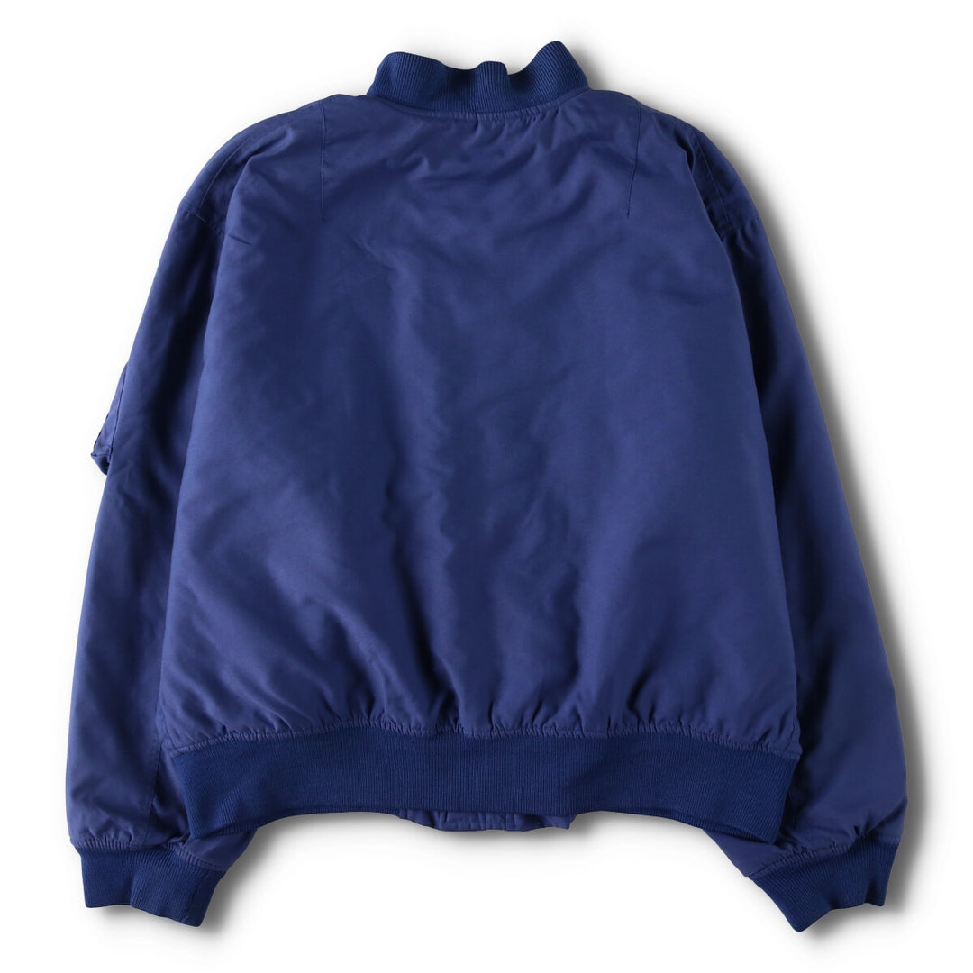 Civilian Ralph Lauren POLO by Ralph Lauren MA-1 style padded military flight jacket, men's size XL Nylon navy blue type Vintage Second Hand