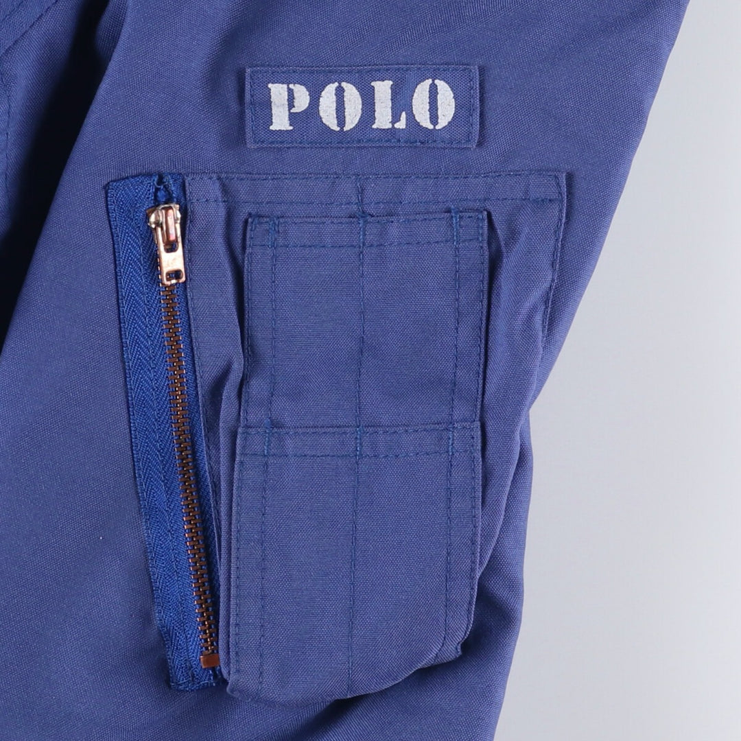 Civilian Ralph Lauren POLO by Ralph Lauren MA-1 style padded military flight jacket, men's size XL Nylon navy blue type Vintage Second Hand