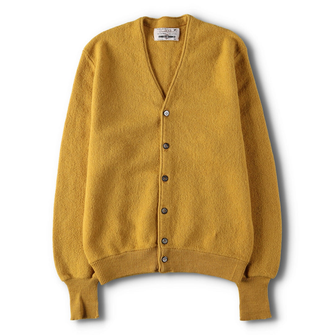 Vintage 60s-70'S Arnold Palmer wool and alpaca knit cardigan, made in the USA, size M, men's alpaca yellow type Vintage Second Hand