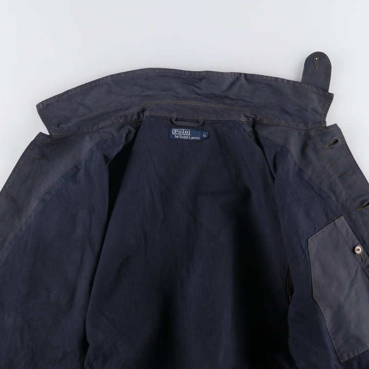 Ralph Lauren POLO by Ralph Lauren moleskin military field jacket, men's size XL cotton navy blue type Vintage Second Hand
