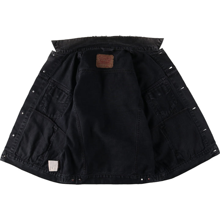90'S Levi's 70503-0285 Euro Model Black Denim Jacket, Men's Size L, Vintage cotton black type Vintage Second Hand