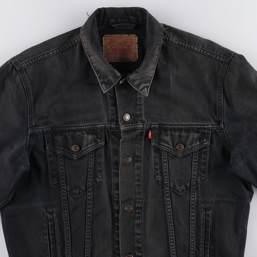90'S Levi's 70503-0285 Euro Model Black Denim Jacket, Men's Size L, Vintage cotton black type Vintage Second Hand