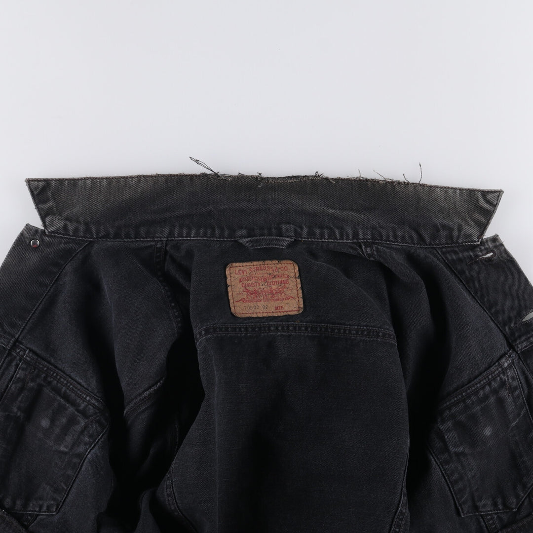 90'S Levi's 70503-0285 Euro Model Black Denim Jacket, Men's Size L, Vintage cotton black type Vintage Second Hand