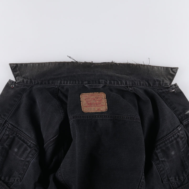90'S Levi's 70503-0285 Euro Model Black Denim Jacket, Men's Size L, Vintage cotton black type Vintage Second Hand