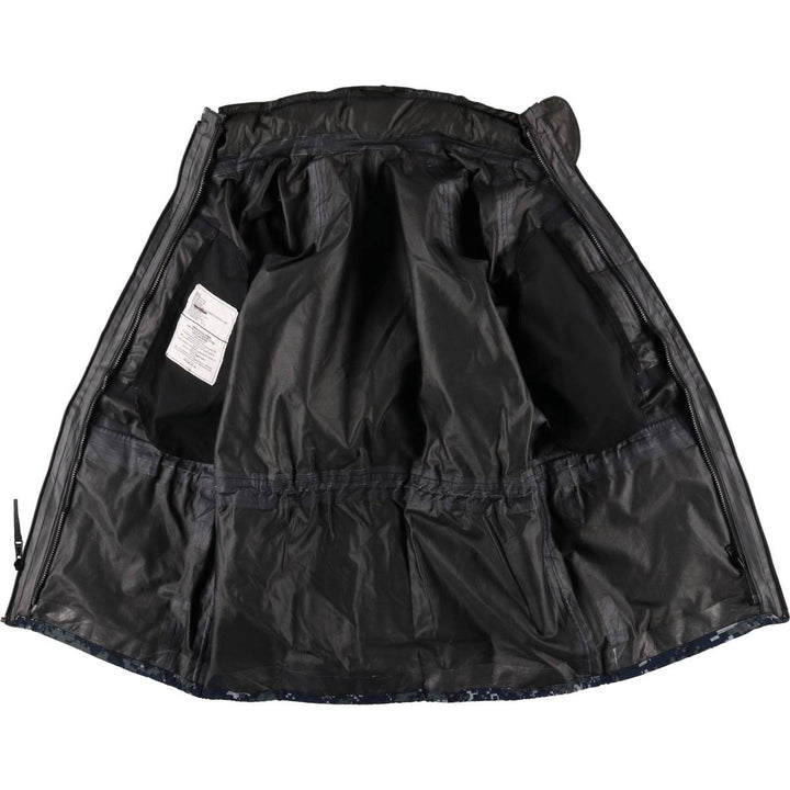 Authentic US Navy Camouflage Pattern NWU Digital Camo Military Gore-Tex Parka, Made in USA, Small Long, Men's Size Small Nylon navy blue type Vintage Second Hand