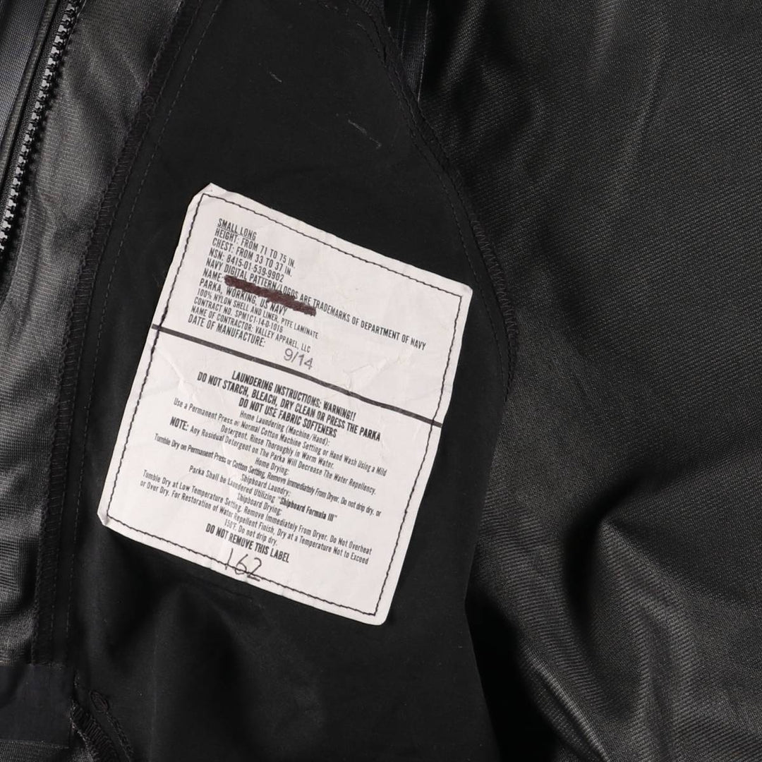 Authentic US Navy Camouflage Pattern NWU Digital Camo Military Gore-Tex Parka, Made in USA, Small Long, Men's Size Small Nylon navy blue type Vintage Second Hand