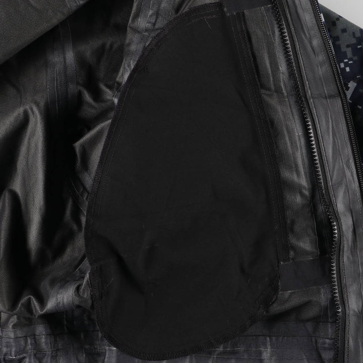 Authentic US Navy Camouflage Pattern NWU Digital Camo Military Gore-Tex Parka, Made in USA, Small Long, Men's Size Small Nylon navy blue type Vintage Second Hand