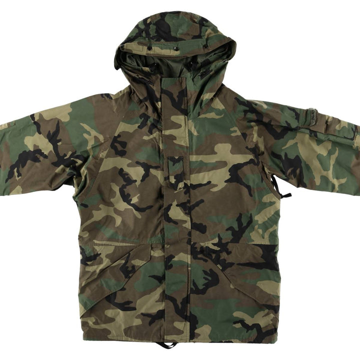 Authentic 2000'S US Military ECWCS 1st Gen Late Model Camouflage Woodland Camo Military Gore-Tex Parka, Made in USA, Size Medium-Regular unclear Khaki type Vintage Second Hand