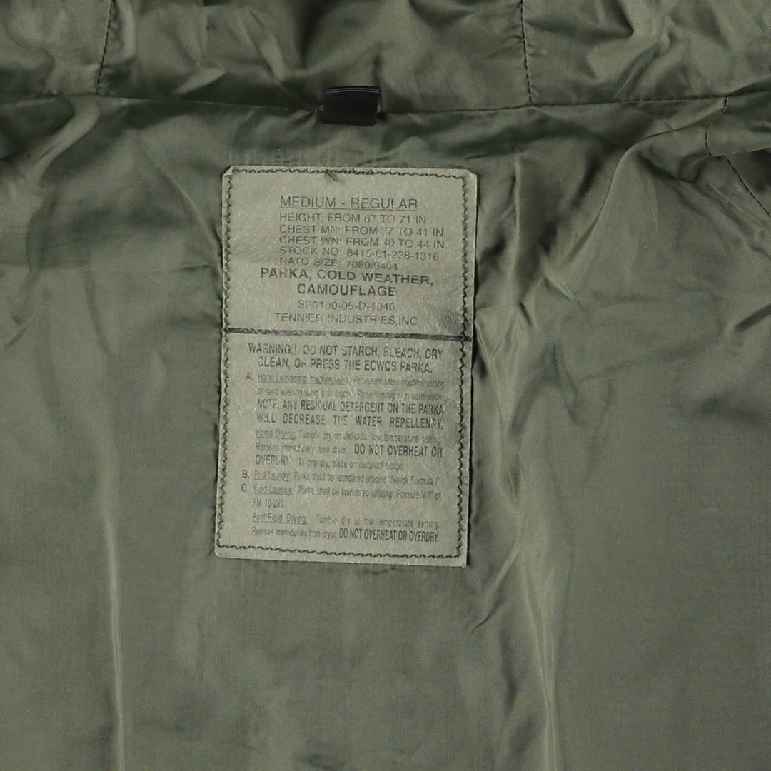 Authentic 2000'S US Military ECWCS 1st Gen Late Model Camouflage Woodland Camo Military Gore-Tex Parka, Made in USA, Size Medium-Regular unclear Khaki type Vintage Second Hand