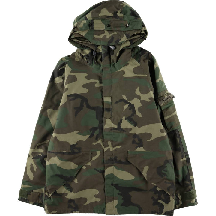 US Military Tennessee Apparel Crop ECWCS Camouflage Pattern Woodland Camo Military Gore-Tex Parka, Medium-Regular Nylon Khaki type Vintage Second Hand