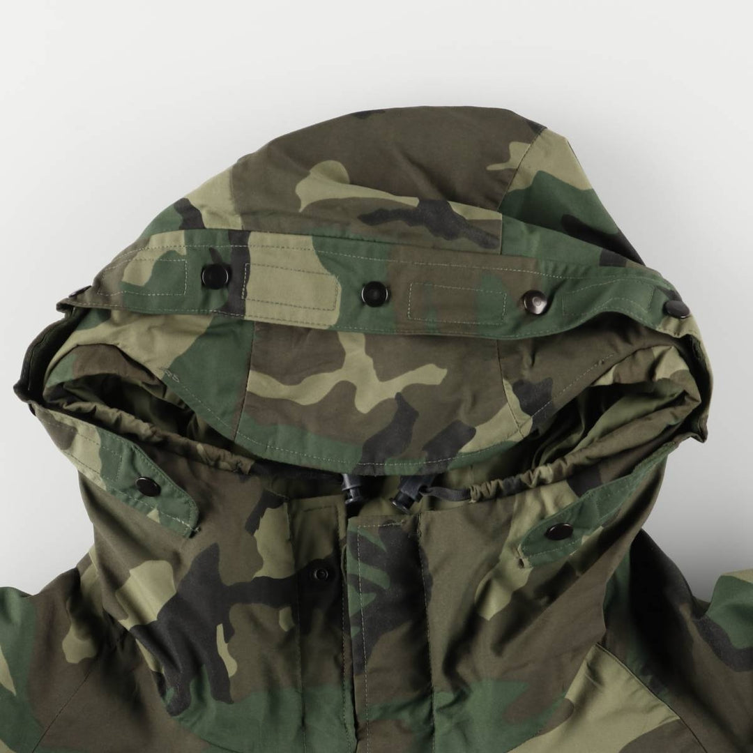 US Military Tennessee Apparel Crop ECWCS Camouflage Pattern Woodland Camo Military Gore-Tex Parka, Medium-Regular Nylon Khaki type Vintage Second Hand