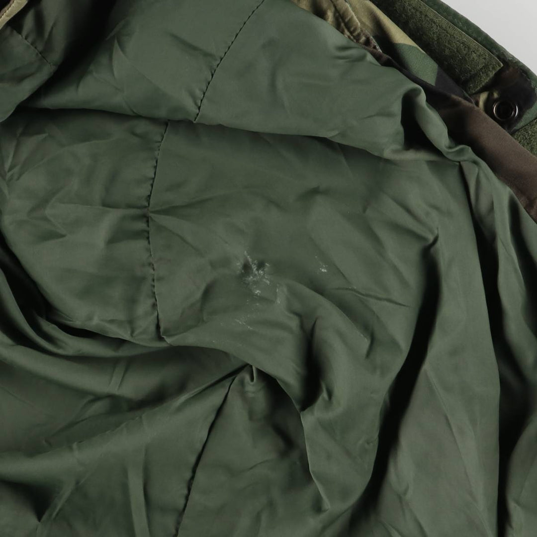 Authentic 2000'S US Military Camouflage Pattern ECWCS 1st Gen. Late Model Woodland Camo Military Gore-Tex Parka, Made in USA, Medium-Regular Nylon Khaki type Vintage Second Hand