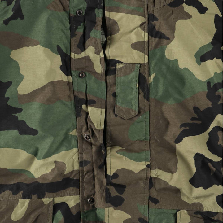 Authentic 2000'S US Military Camouflage Pattern ECWCS 1st Gen. Late Model Woodland Camo Military Gore-Tex Parka, Made in USA, Medium-Regular Nylon Khaki type Vintage Second Hand