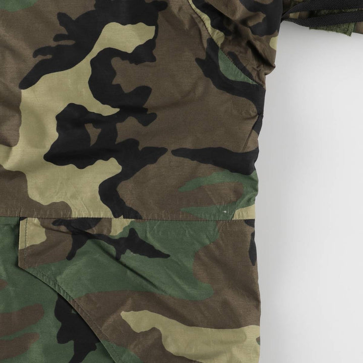 Authentic 2000'S US Military Camouflage Pattern ECWCS 1st Gen. Late Model Woodland Camo Military Gore-Tex Parka, Made in USA, Medium-Regular Nylon Khaki type Vintage Second Hand