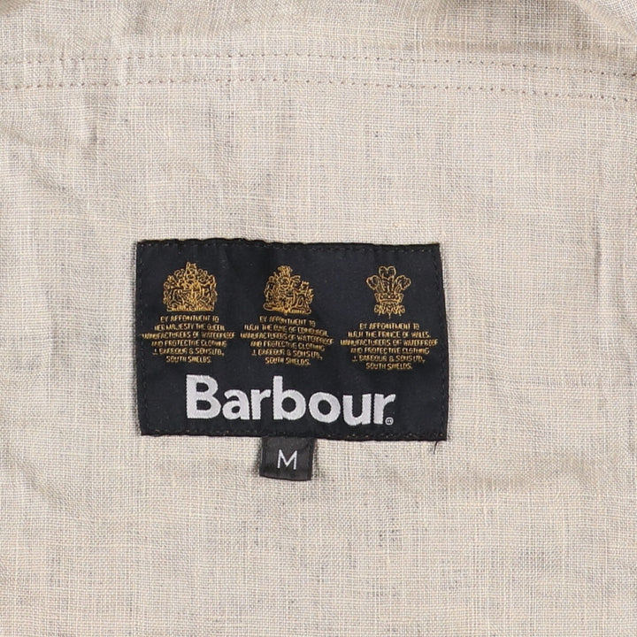 2000'S Barbour INTERNATIONAL 3-Warrant Linen Jacket, Men's Size Medium linen brown type Vintage Second Hand