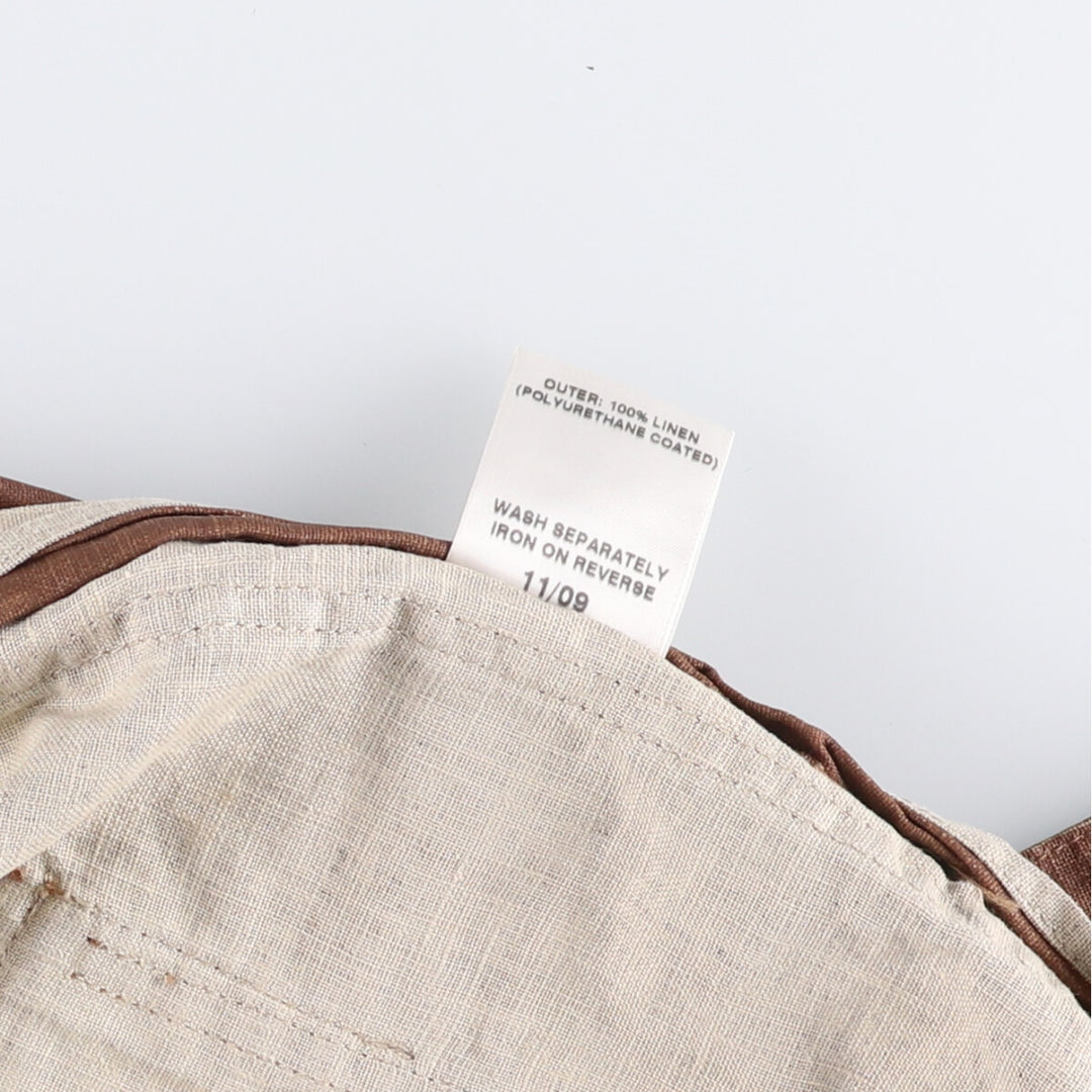 2000'S Barbour INTERNATIONAL 3-Warrant Linen Jacket, Men's Size Medium linen brown type Vintage Second Hand