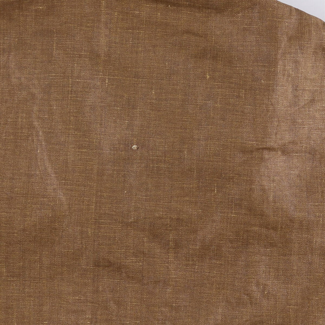 2000'S Barbour INTERNATIONAL 3-Warrant Linen Jacket, Men's Size Medium linen brown type Vintage Second Hand