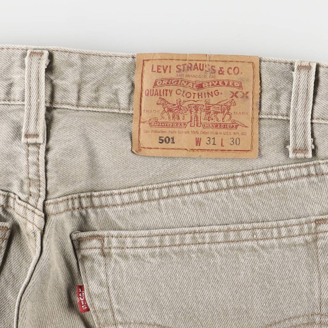 90'S Levi's 501-0642 Straight Denim Pants, Made in USA, Men's, Size W30, Vintage cotton gray type Vintage Second Hand
