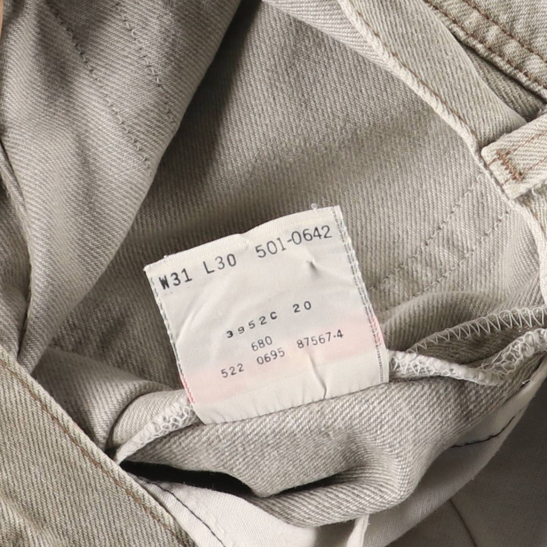 90'S Levi's 501-0642 Straight Denim Pants, Made in USA, Men's, Size W30, Vintage cotton gray type Vintage Second Hand