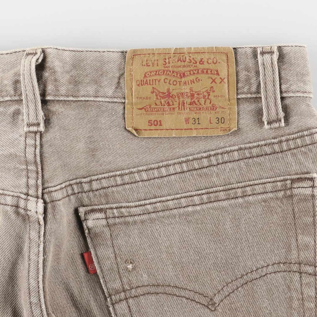 90'S Levi's 501-0642 yarn-dyed straight-leg denim pants, made in the USA, men's size W31, vintage cotton gray type Vintage Second Hand