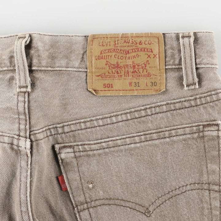 90'S Levi's 501-0642 yarn-dyed straight-leg denim pants, made in the USA, men's size W31, vintage cotton gray type Vintage Second Hand