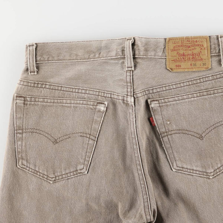 90'S Levi's 501-0642 yarn-dyed straight-leg denim pants, made in the USA, men's size W31, vintage cotton gray type Vintage Second Hand