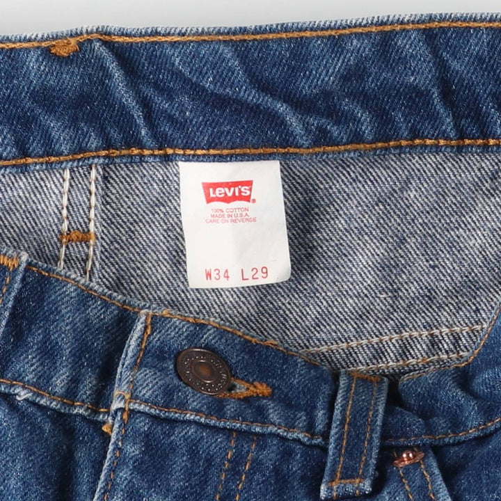 90'S Levi's 517 20517-0217 Orange Tab Bootcut Denim Pants, Made in USA, Men's Size W32, Vintage cotton Navy blue Vintage Second Hand