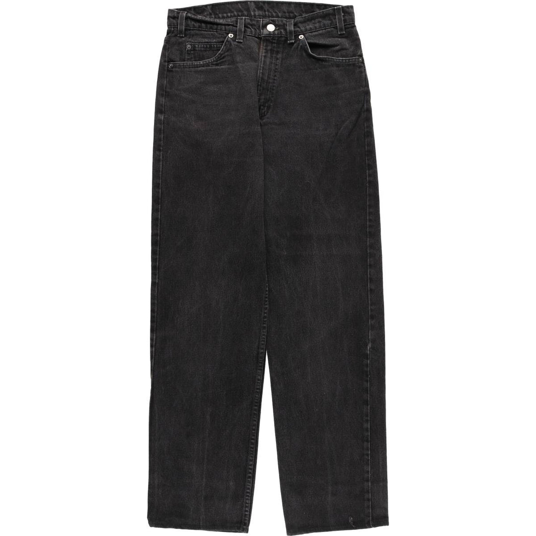 90'S Levi's 550 Relaxed Fit Tapered Denim Pants with Orange Tabs and Black Denim, Men's Size W31 (Vintage) cotton black type Vintage Second Hand