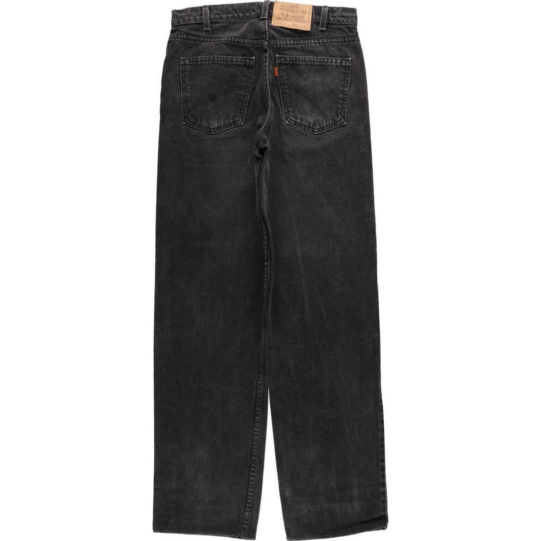 90'S Levi's 550 Relaxed Fit Tapered Denim Pants with Orange Tabs and Black Denim, Men's Size W31 (Vintage) cotton black type Vintage Second Hand