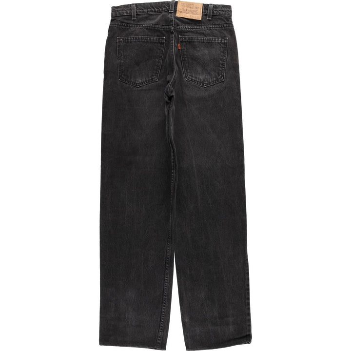 90'S Levi's 550 Relaxed Fit Tapered Denim Pants with Orange Tabs and Black Denim, Men's Size W31 (Vintage) cotton black type Vintage Second Hand