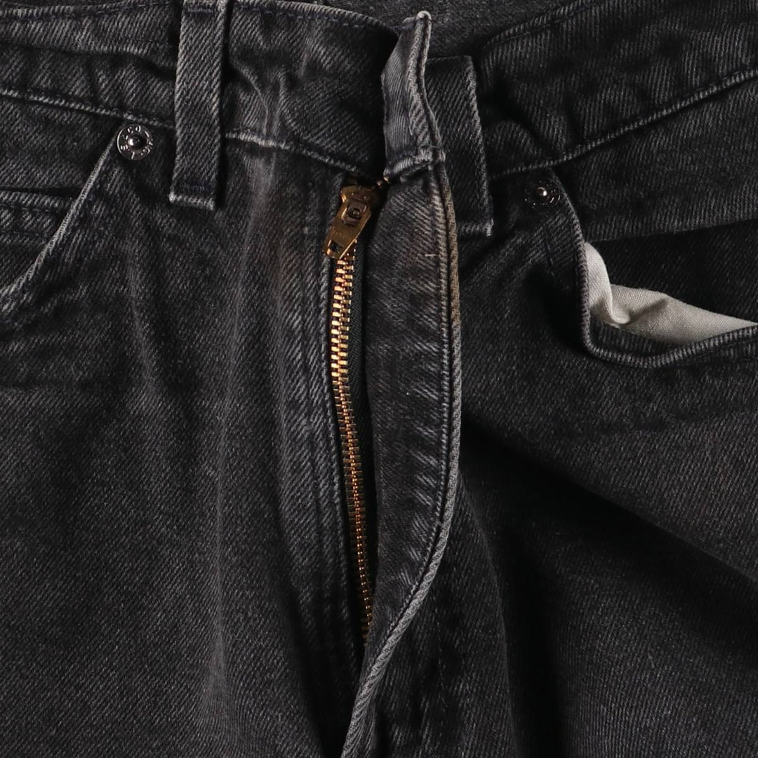 90'S Levi's 550 Relaxed Fit Tapered Denim Pants with Orange Tabs and Black Denim, Men's Size W31 (Vintage) cotton black type Vintage Second Hand
