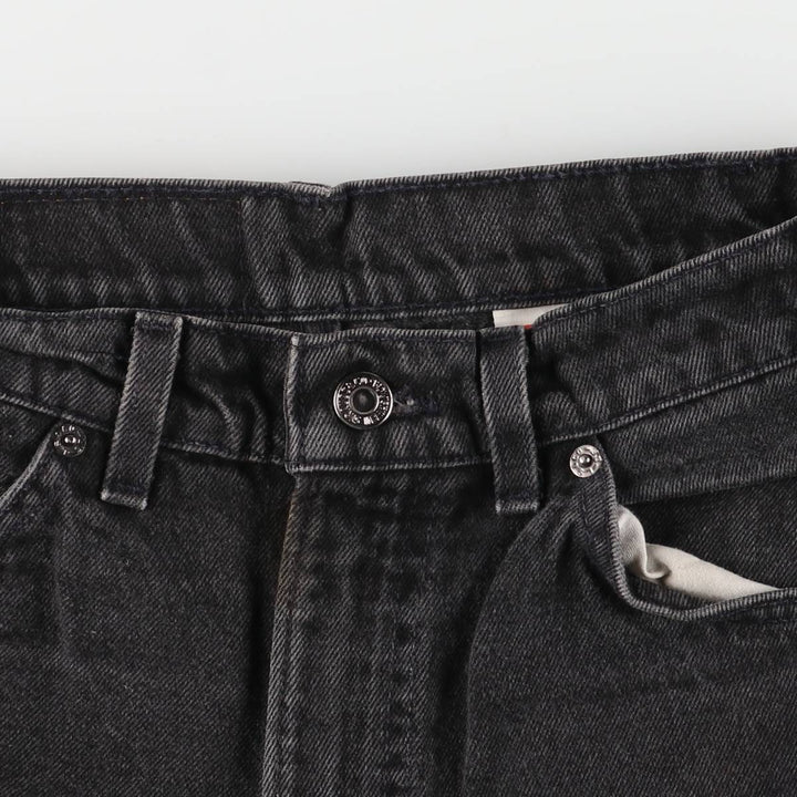 90'S Levi's 550 Relaxed Fit Tapered Denim Pants with Orange Tabs and Black Denim, Men's Size W31 (Vintage) cotton black type Vintage Second Hand