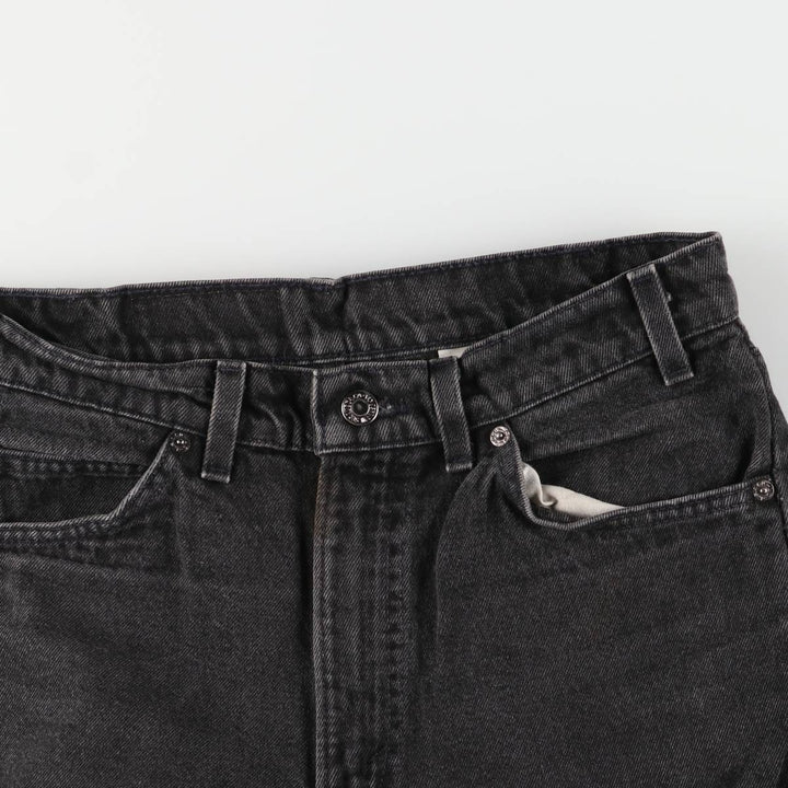 90'S Levi's 550 Relaxed Fit Tapered Denim Pants with Orange Tabs and Black Denim, Men's Size W31 (Vintage) cotton black type Vintage Second Hand