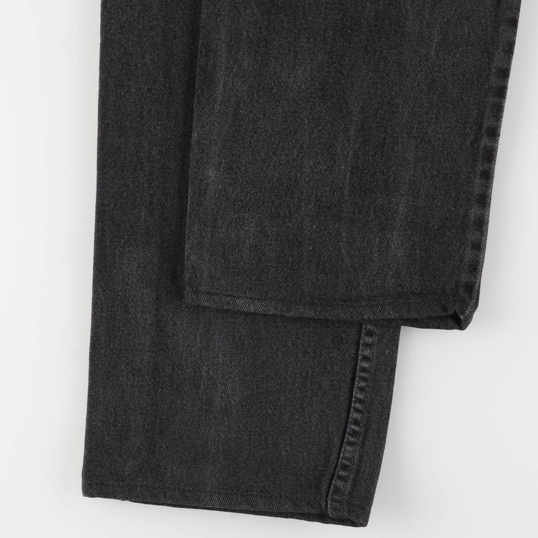 90'S Levi's 550 Relaxed Fit Tapered Denim Pants with Orange Tabs and Black Denim, Men's Size W31 (Vintage) cotton black type Vintage Second Hand