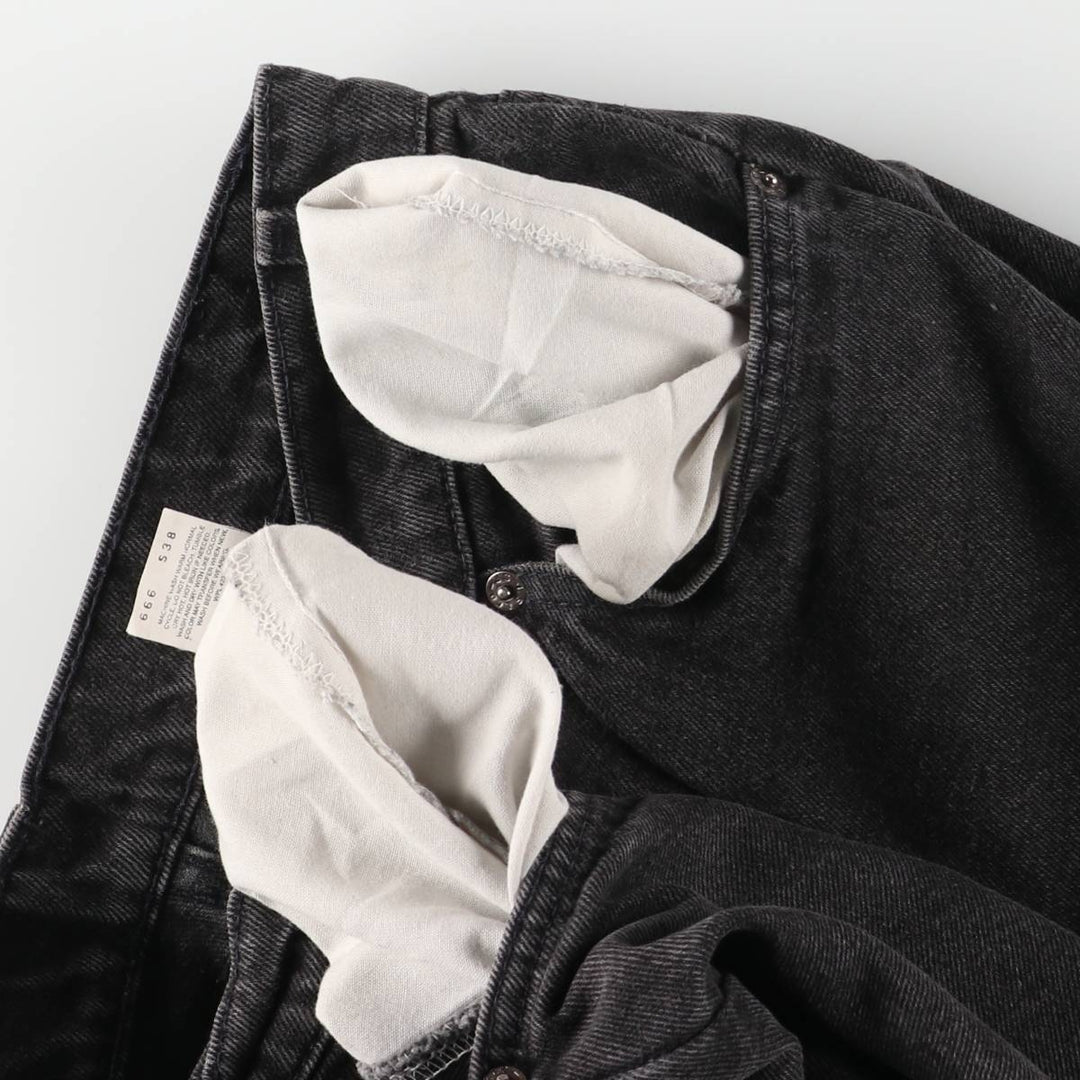 90'S Levi's 550 Relaxed Fit Tapered Denim Pants with Orange Tabs and Black Denim, Men's Size W31 (Vintage) cotton black type Vintage Second Hand