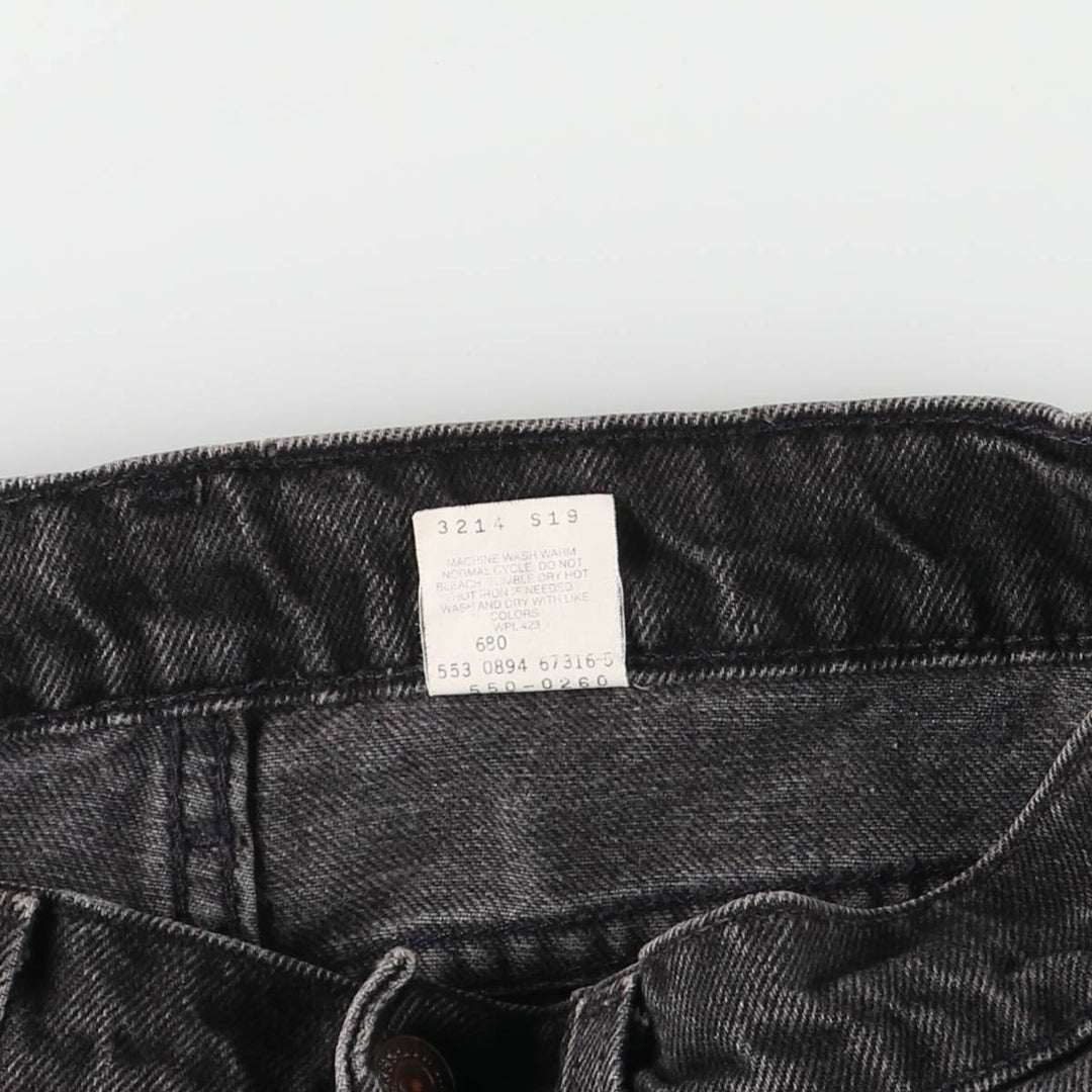 90'S Levi's 550 Relaxed Fit Tapered Leg Black Denim Pants, Men's, Vintage, Size W31 cotton black type Vintage Second Hand