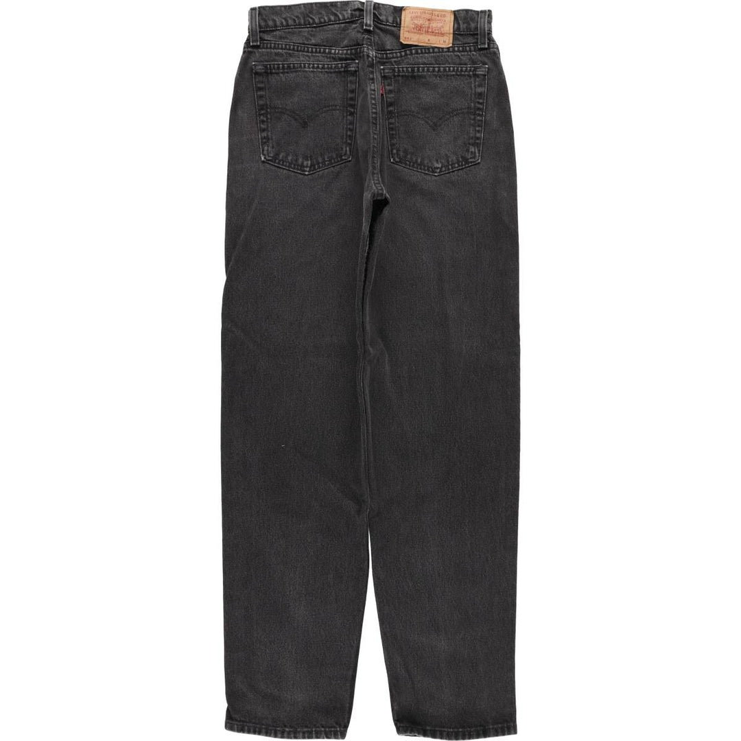 90'S Levi's 561 Loose Fit Straight Leg Black Denim Tapered Denim Pants, Made in USA, Women's Size L (W30) cotton black type Vintage Second Hand