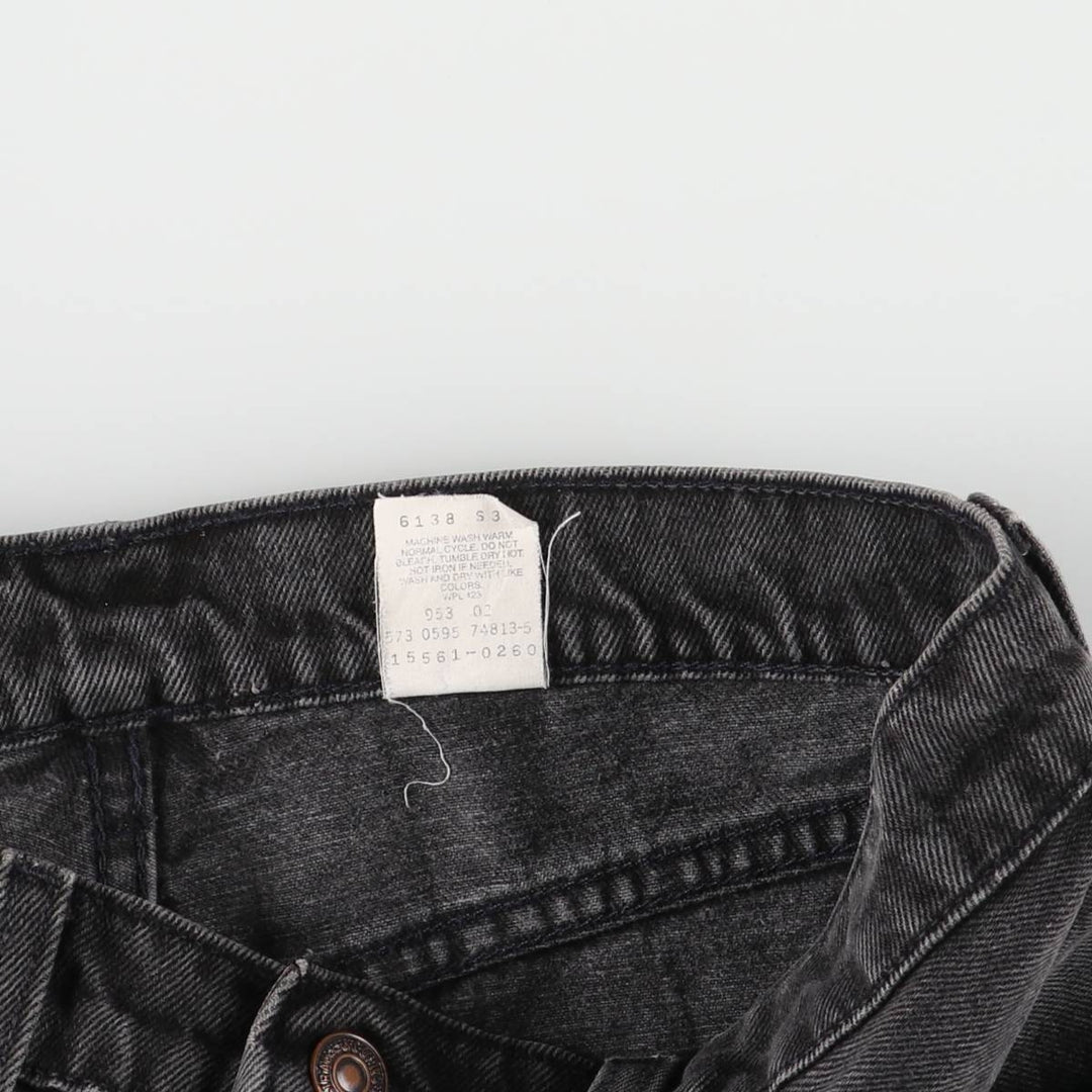 90'S Levi's 561 Loose Fit Straight Leg Black Denim Tapered Denim Pants, Made in USA, Women's Size L (W30) cotton black type Vintage Second Hand