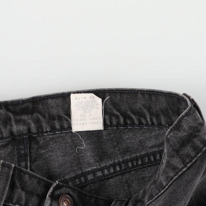 90'S Levi's 561 Loose Fit Straight Leg Black Denim Tapered Denim Pants, Made in USA, Women's Size L (W30) cotton black type Vintage Second Hand