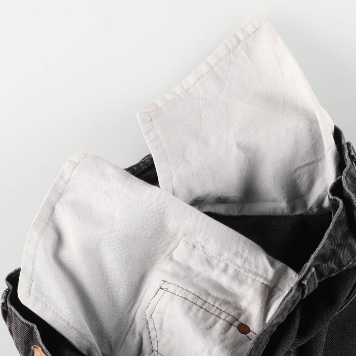 90'S Levi's 561 Loose Fit Straight Leg Black Denim Tapered Denim Pants, Made in USA, Women's Size L (W30) cotton black type Vintage Second Hand