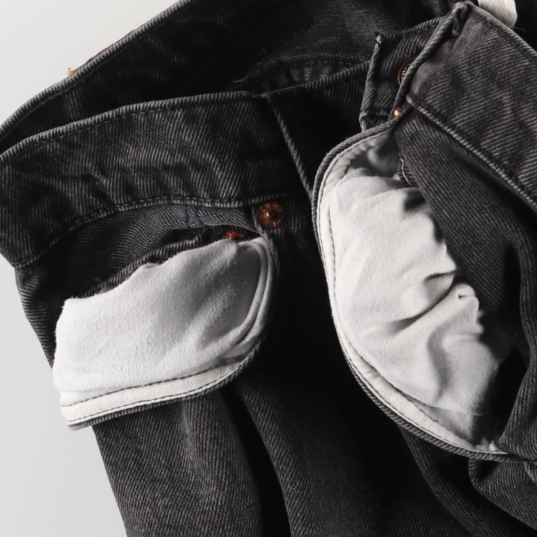 90'S Levi's 561 Loose Fit Straight Leg Black Denim Tapered Denim Pants, Made in USA, Women's Size L (W30) cotton black type Vintage Second Hand