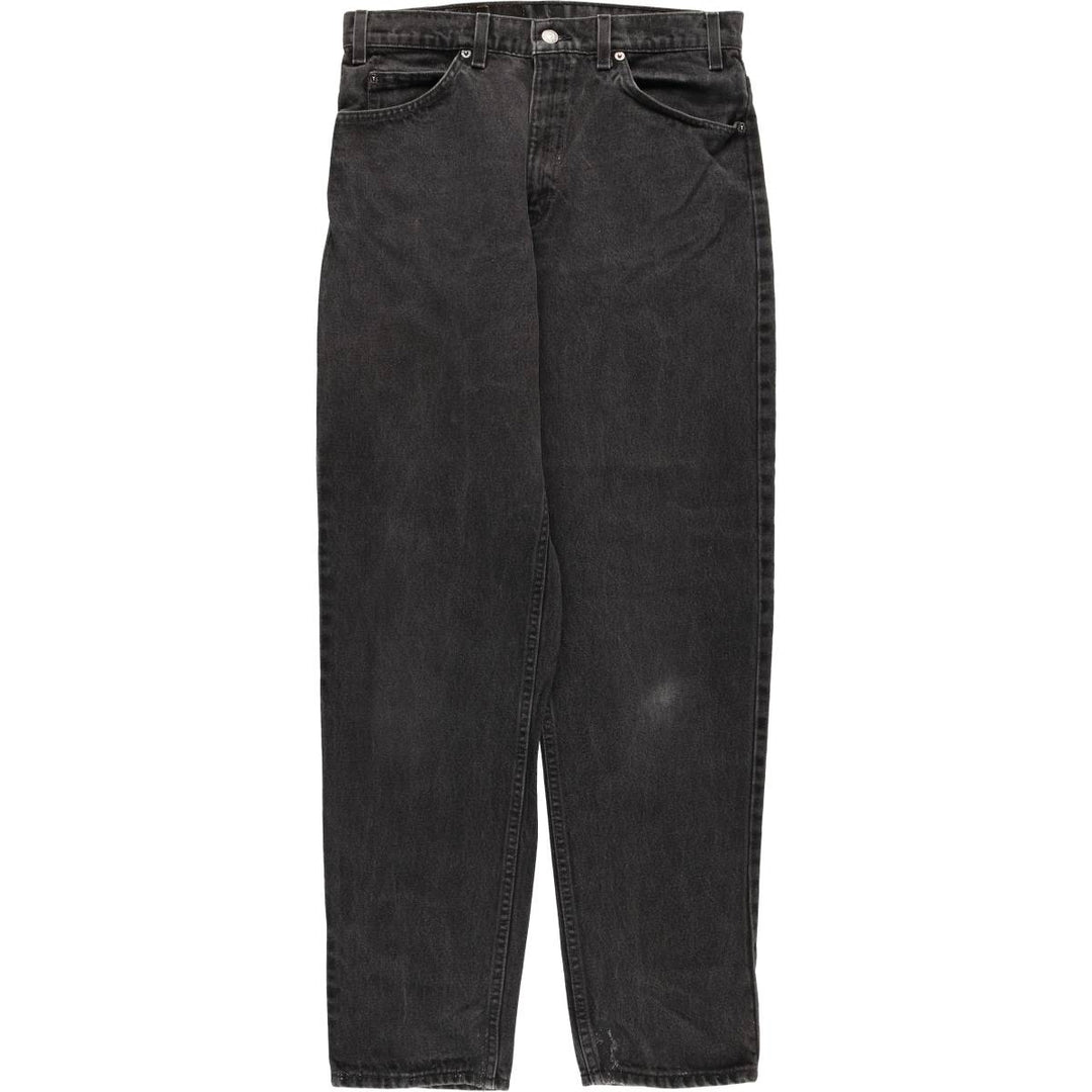 90'S Levi's 550 Relaxed Fit Tapered Leg Tapered Denim Pants with Orange Tabs and Black Denim, Men's Size 32 cotton black type Vintage Second Hand