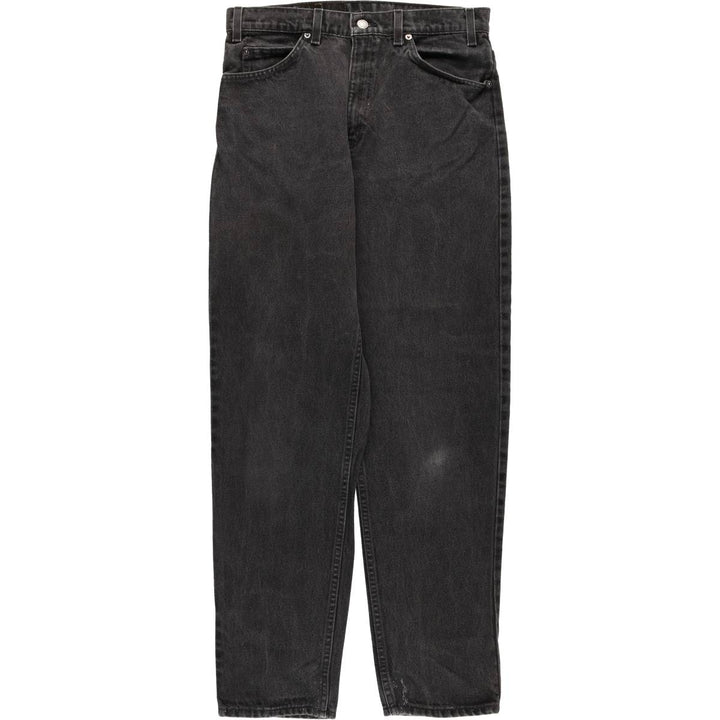 90'S Levi's 550 Relaxed Fit Tapered Leg Tapered Denim Pants with Orange Tabs and Black Denim, Men's Size 32 cotton black type Vintage Second Hand