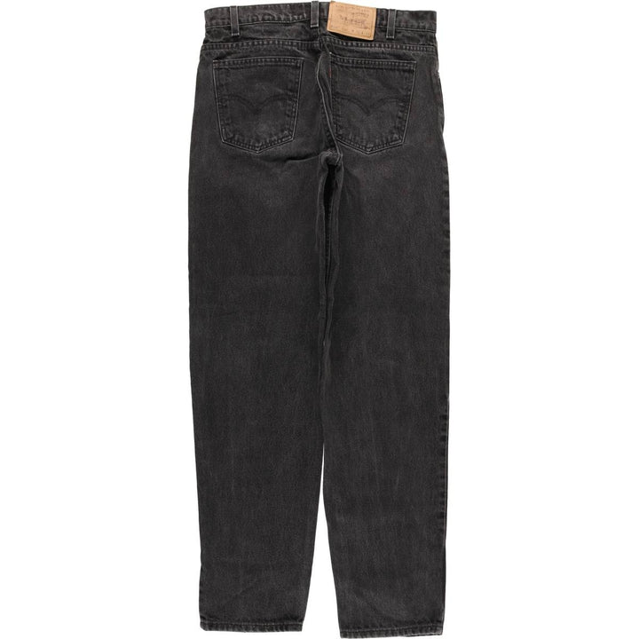 90'S Levi's 550 Relaxed Fit Tapered Leg Tapered Denim Pants with Orange Tabs and Black Denim, Men's Size 32 cotton black type Vintage Second Hand