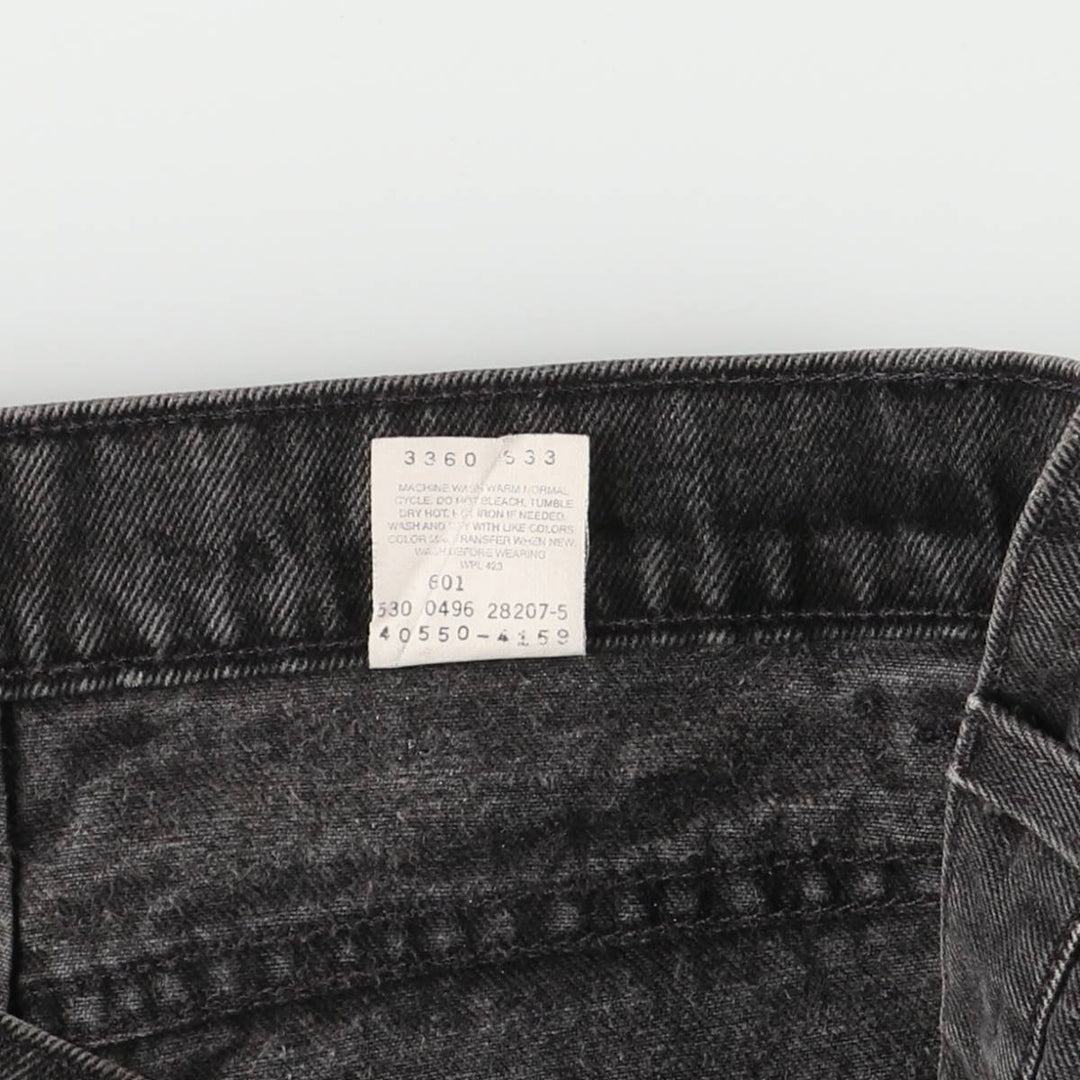 90'S Levi's 550 Relaxed Fit Tapered Leg Tapered Denim Pants with Orange Tabs and Black Denim, Men's Size 32 cotton black type Vintage Second Hand