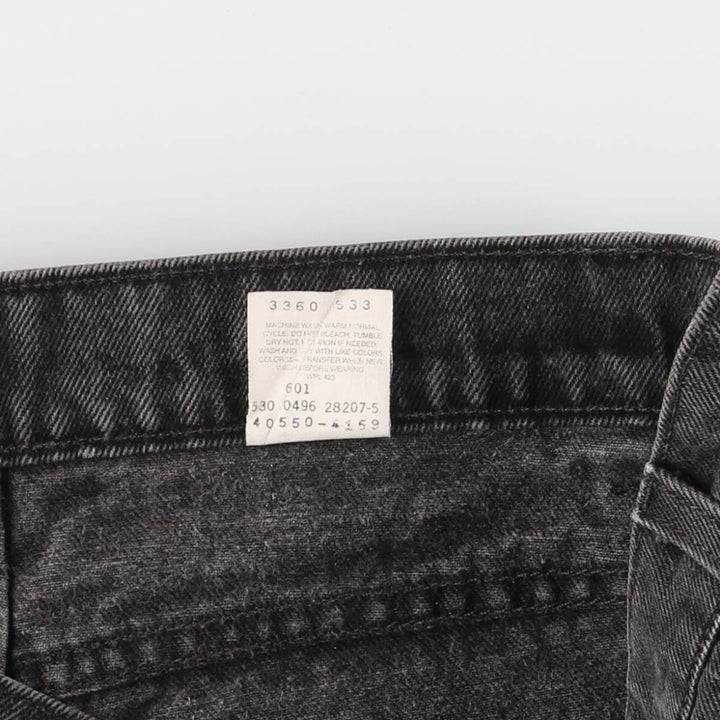 90'S Levi's 550 Relaxed Fit Tapered Leg Tapered Denim Pants with Orange Tabs and Black Denim, Men's Size 32 cotton black type Vintage Second Hand
