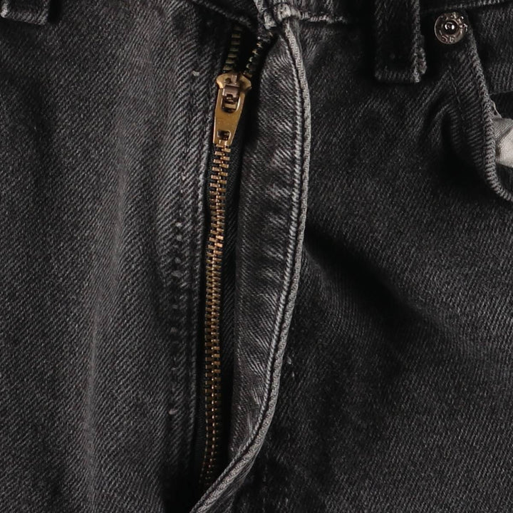 90'S Levi's 550 Relaxed Fit Tapered Leg Tapered Denim Pants with Orange Tabs and Black Denim, Men's Size 32 cotton black type Vintage Second Hand