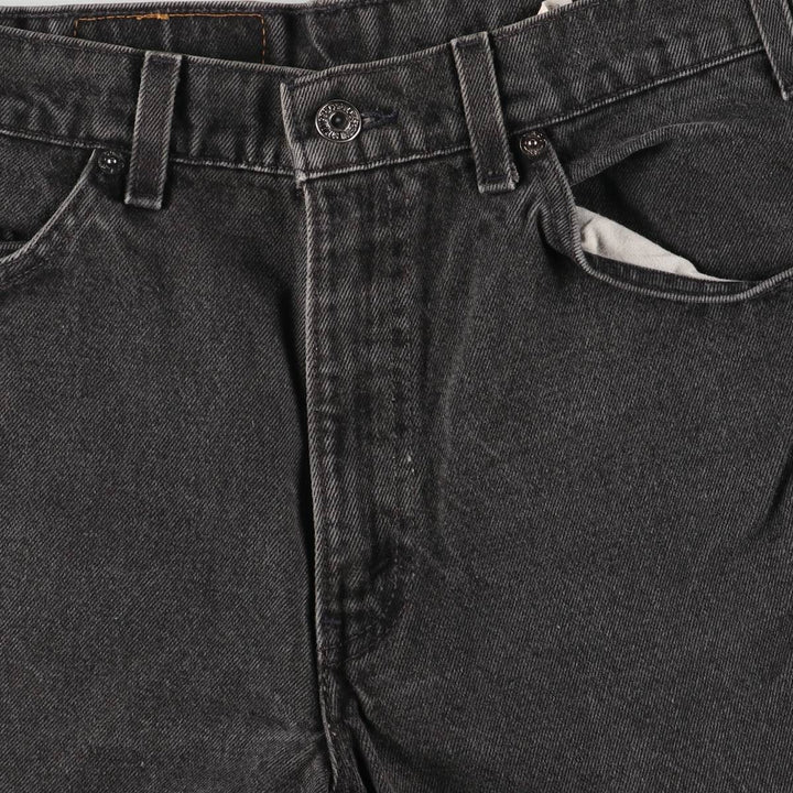 90'S Levi's 550 Relaxed Fit Tapered Leg Tapered Denim Pants with Orange Tabs and Black Denim, Men's Size 32 cotton black type Vintage Second Hand