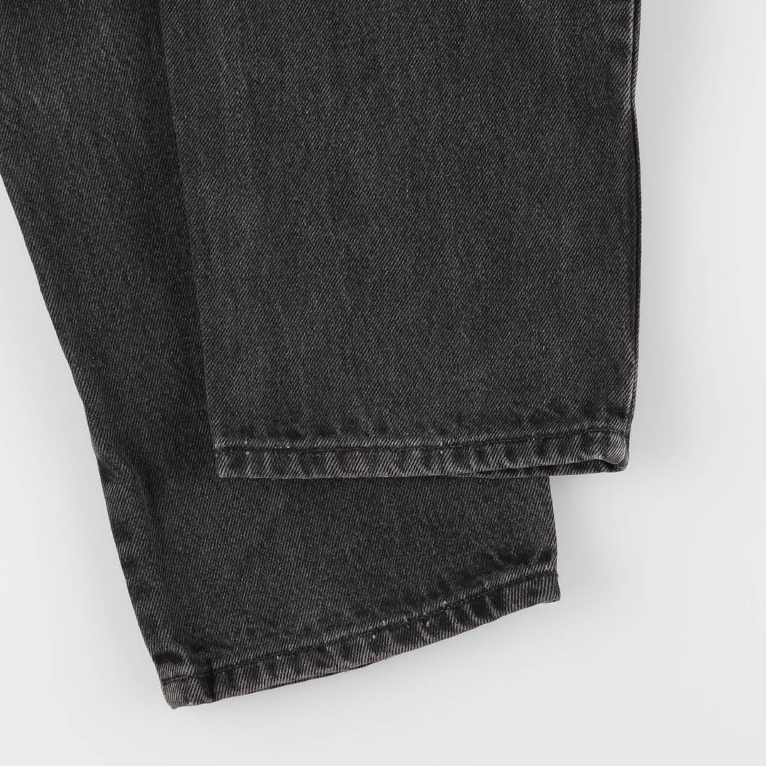 90'S Levi's 550 Relaxed Fit Tapered Leg Tapered Denim Pants with Orange Tabs and Black Denim, Men's Size 32 cotton black type Vintage Second Hand